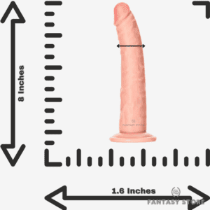 8" True-to-Life Realistic Pleasure Dildo measurement guide