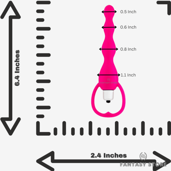 Velvet Silicone Vibrating Anal Beads size guide