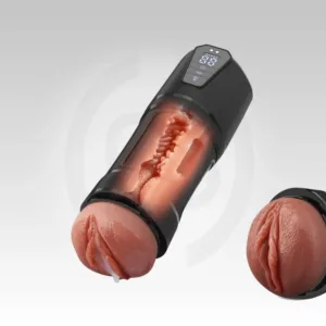 RoboX Auto Vagina Sucking Masturbator showing its realistic sleeve, electronic controls and black outer housing for adult use in India.