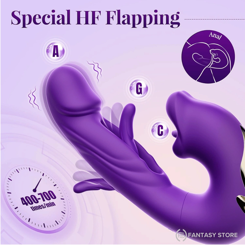 NovaX high-frequency flapping vibrator with flexible G-spot shaft, internal stimulation and precision clitoral licking technology.
