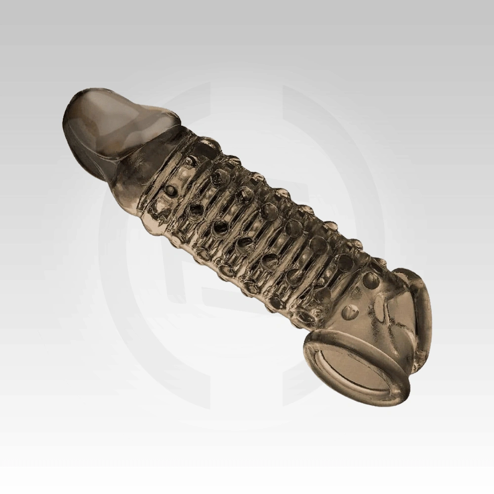 realistic-ribbed-enhancer-sleeve-indore Realistic Ribbed Enhancer Sleeve with dotted texture, contoured shape and secure base design for adult use in Indore, Madhya Pradesh, India