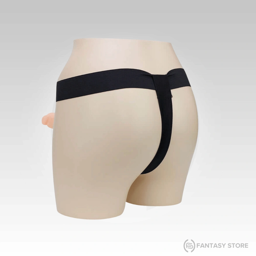 rear-view-adjustable-strap-on-harness-delhi.webp The rear view highlights the adjustable elastic straps designed to provide a secure and comfortable fit while wearing the Aero Harness in Delhi.