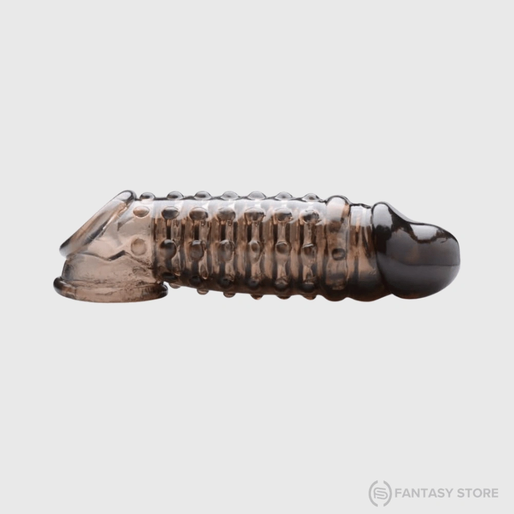 ribbed-textured-enhancer-sleeve-nagpur Ribbed Enhancer Sleeve side profile showing raised textured detailing and realistic shape for adult use in Nagpur, Maharashtra, India
