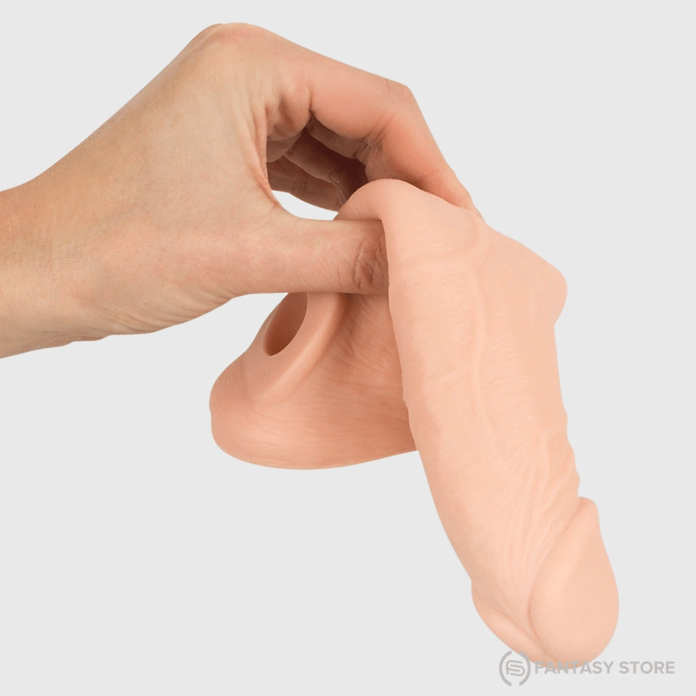 Stretchable Realistic Penis Sleeve with soft silicone construction and contoured design for intimate use in Bhopal, Madhya Pradesh, India