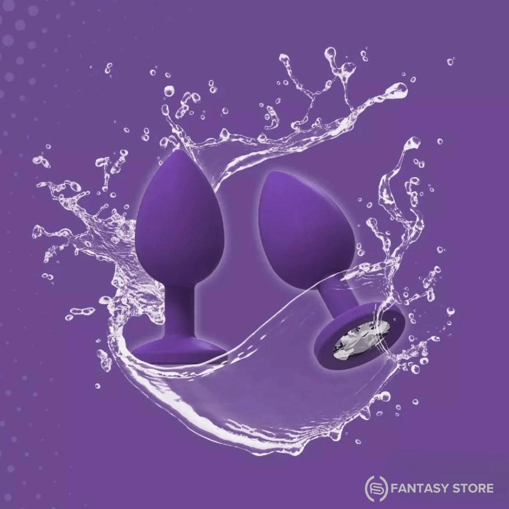 GemGlow Silicone Pleasure Anal Plug with purple jewel detail and waterproof design, buy in Bengaluru, Karnataka, India