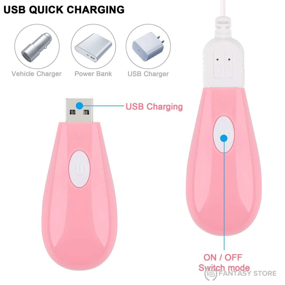 Nipora Triple Stimulation Massager with convenient USB charging and compact pink controller for users in India, Gujarat and Surat.