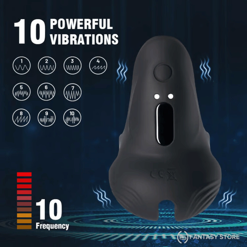 OrbitTouch Double Stimulation Rechargeable Vibrating Cock Ring with 10 vibration modes made from body-safe silicone for enhanced couples pleasure, available online in India.