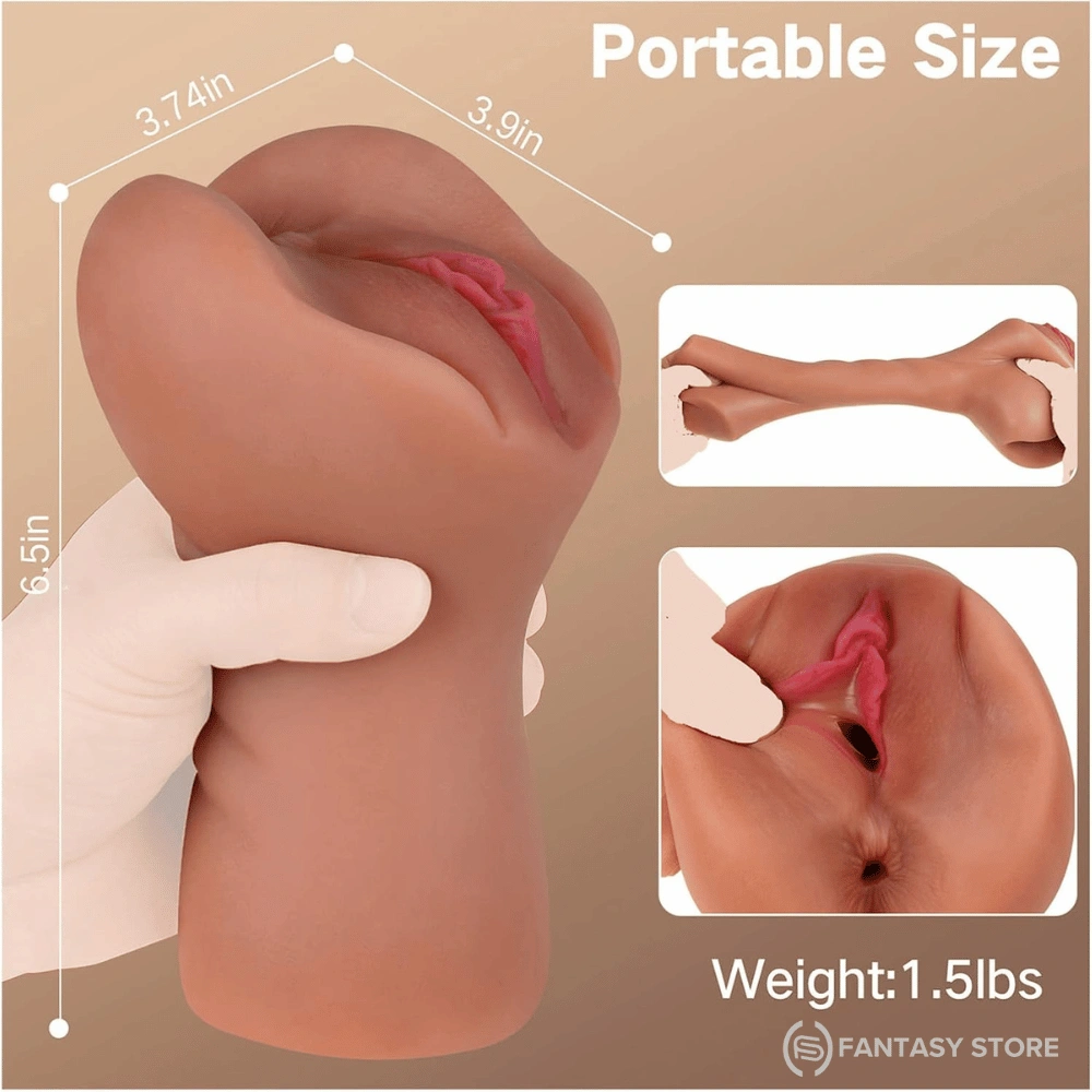 Dual entry masturbator for men