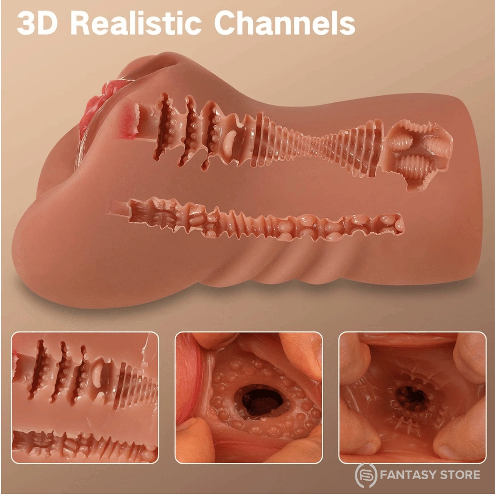 Real feel dual tunnel masturbator