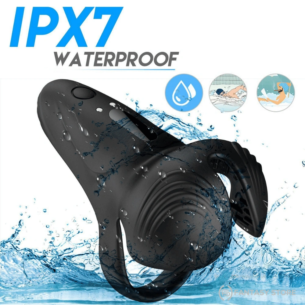 OrbitTouch IPX7 waterproof rechargeable vibrating cock ring made from body-safe silicone for shower-safe use and easy cleaning in India.