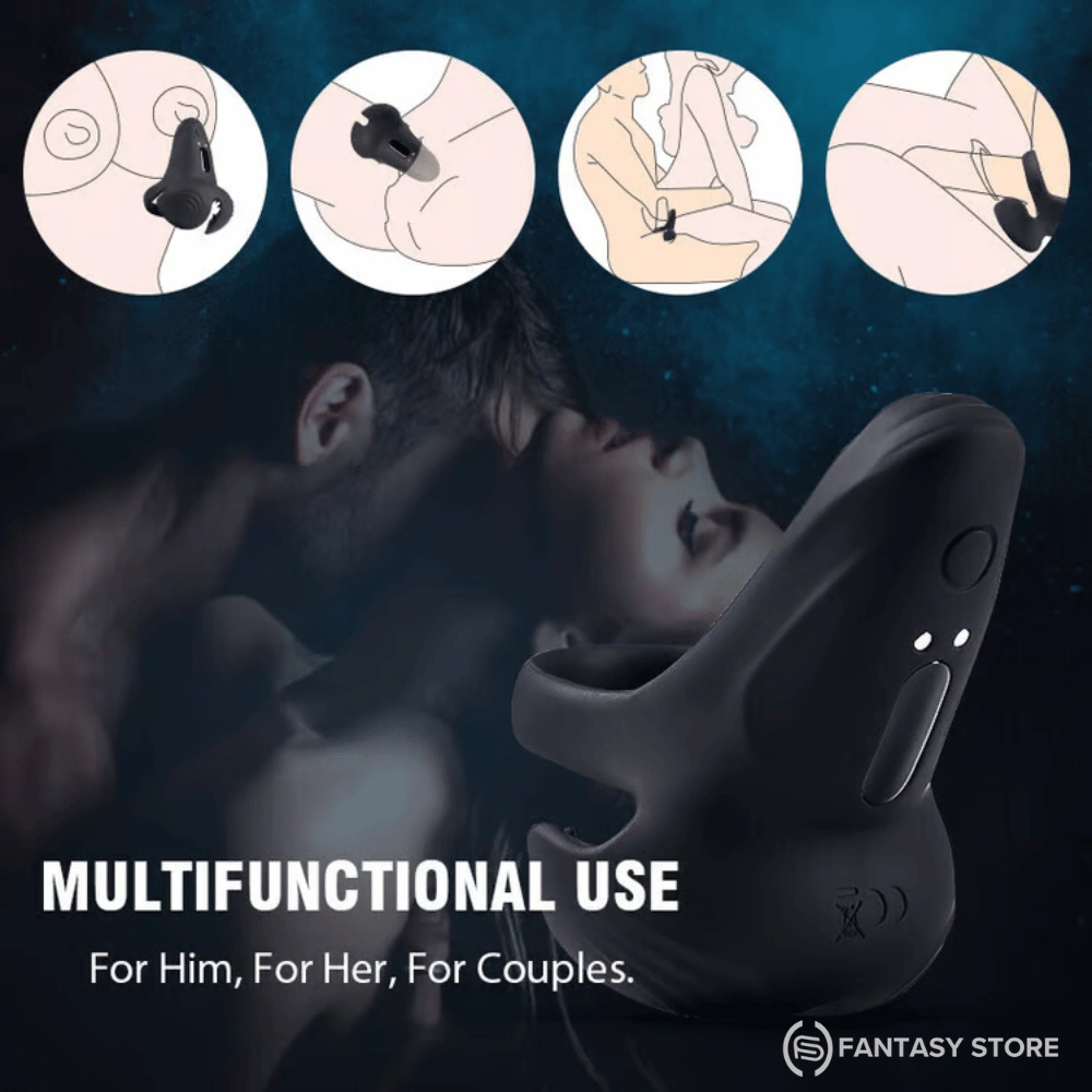 OrbitTouch multifunction rechargeable vibrating cock ring for men, women and couples featuring ergonomic body-safe silicone construction.