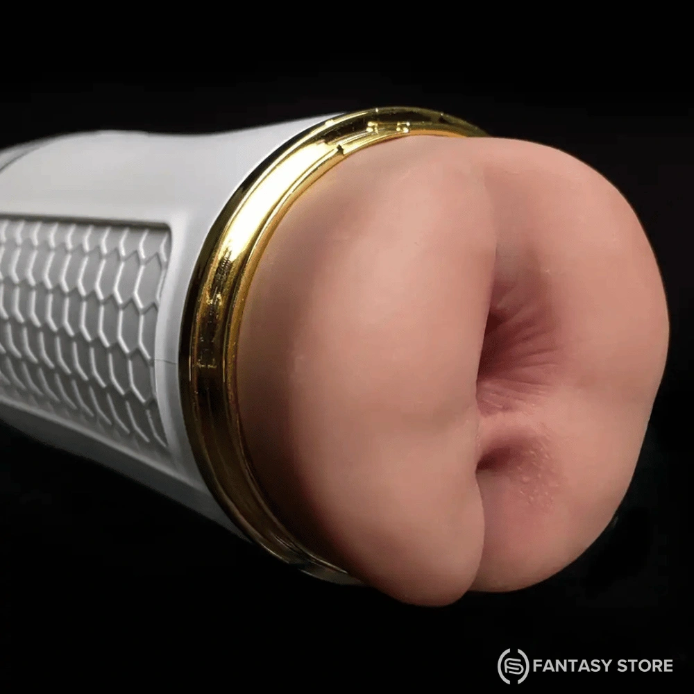 TwinDrive Dual Motion Automatic Masturbator featuring a realistic anal sleeve with soft silicone texture for dual stimulation. Buy online in India.