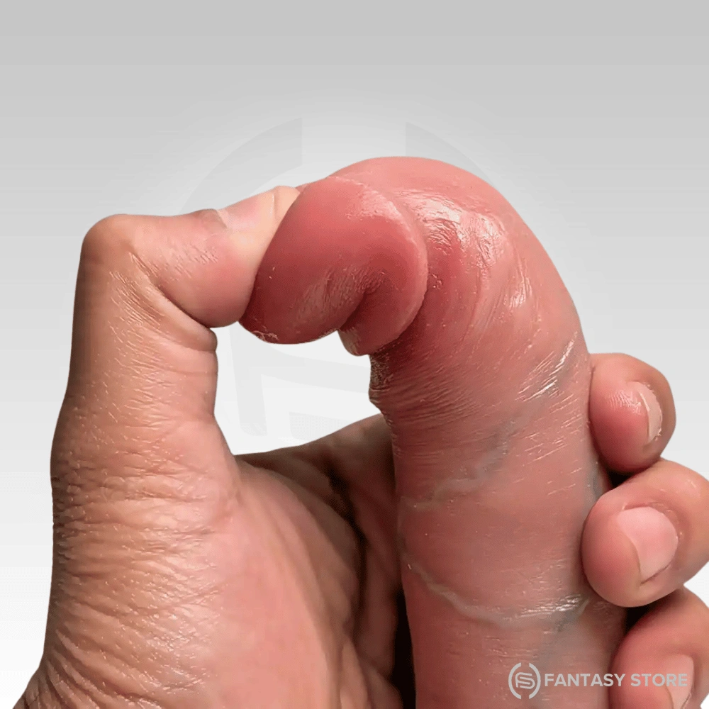 Soft and flexible silicone dildo demonstrating body-safe material and bendable design.