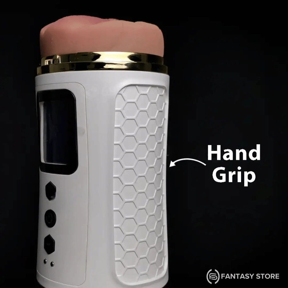 TwinDrive Dual Motion Automatic Masturbator with ergonomic hand grip and smart control. Buy premium automatic male masturbator online in India from Fantasy Store.